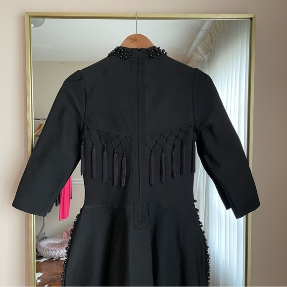 Front Row by Sara & Goldy Beaded Black Tea Length Formal Dress Size XS - Picture 11 of 15